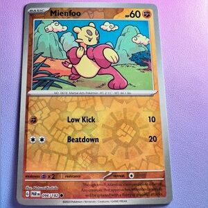 mienfoo [reverse holo] - 096/182 (common) — pokemon: paradox rift